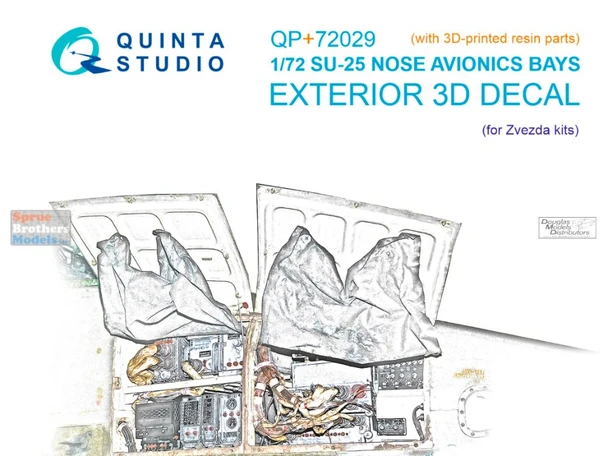 QTSQP72029R 1:72 Quinta Studio - Su-25 Frogfoot Nose Avionics Bays (ZVE kit)