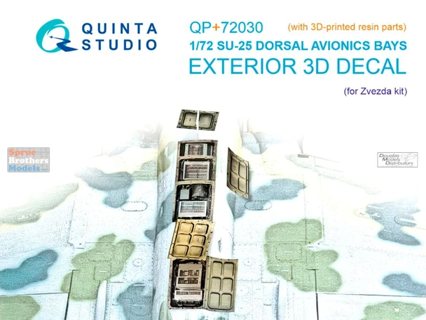 QTSQP72030R 1:72 Quinta Studio - Su-25 Frogfoot Dorsal Avionics Bays (ZVE kit)