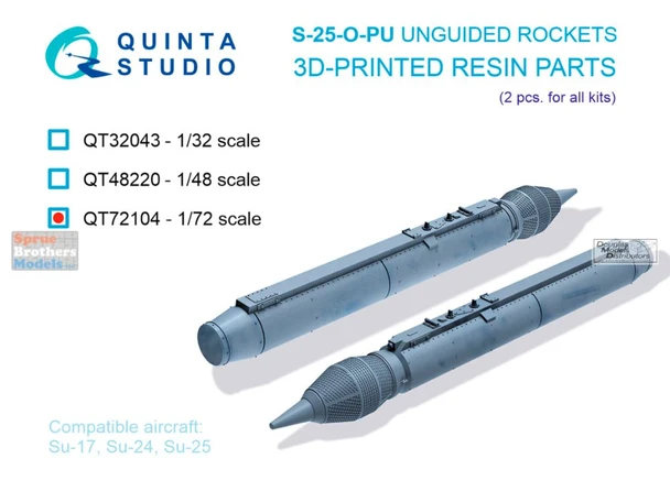 QTSQT72104 1:72 Quinta Studio S-25-O-PU Unguided Rocket Set