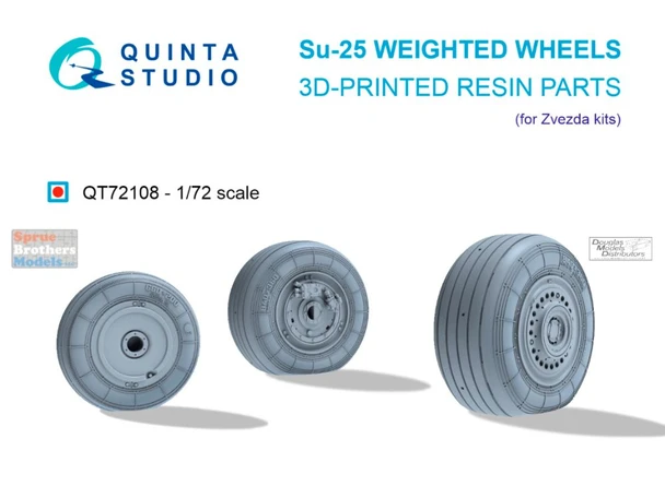 QTSQT72108 1:72 Quinta Studio Su-25 Frogfoot Weighted Wheels (ZVE kit)