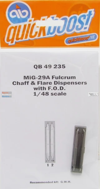 QBT49235 1:48 Quickboost MiG-29A Fulcrum Chaff & Flare Dispenser with FOD Set (GWH kit)