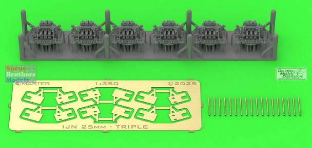 MASSM350125 1:350 Master Model IJN Type 96 25mm Triple Mount Late with Le Prieur Sight (6pcs)