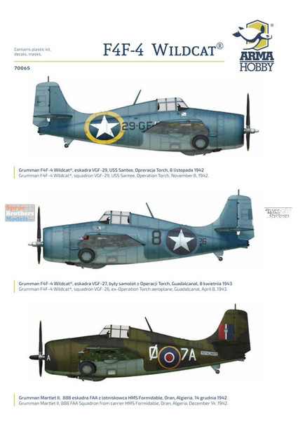 ARM70065 1:72 Arma Hobby F4F-4 Wildcat 'Operation Torch'