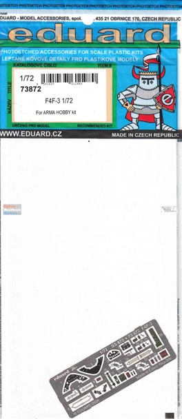 EDU73872 1:72 Eduard Color PE - F4F-3 Wildcat Detail Set (ARM kit)