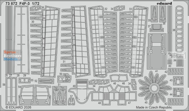 EDU73872 1:72 Eduard Color PE - F4F-3 Wildcat Detail Set (ARM kit)