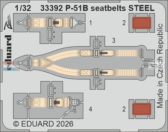 EDU33392 1:32 Eduard Zoom PE - P-51B Mustang (EDU kit) - Sprue