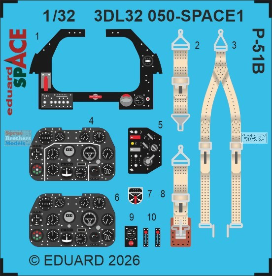 EDU3DL32050 1:32 Eduard SPACE - P-51B Mustang (EDU kit) - Sprue