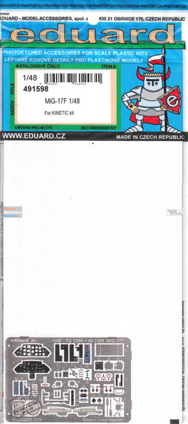 EDU491598 1:48 Eduard Color PE - MiG-17F Fresco Detail Set (KIN kit)