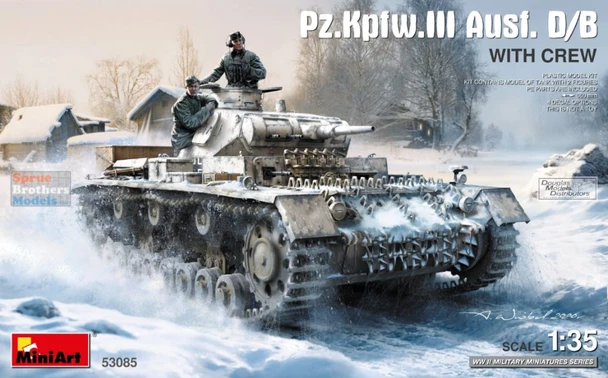 MIA53085 1:35 Miniart Panzer Pz.Kfw.III Ausf.D/B with Crew