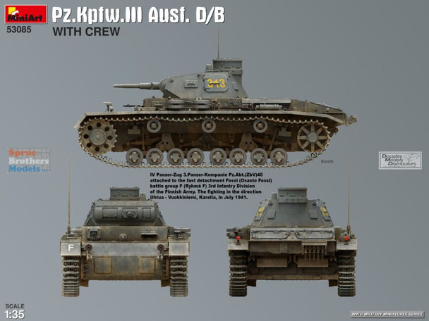 MIA53085 1:35 Miniart Panzer Pz.Kfw.III Ausf.D/B with Crew