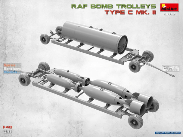MIA50002 1:48 Miniart RAF Bomb Trolley Type C Mk.II with Bombs