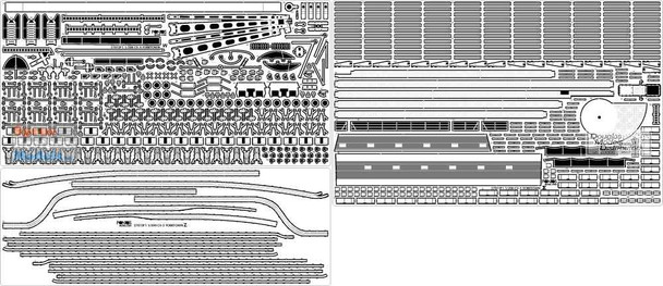 PONF27012FB 1:200 Pontos Model Detail Up Set - USS Yorktown CV-5 1942 with 20B Deck Blue Wood Deck (TRP/ILK kit)
