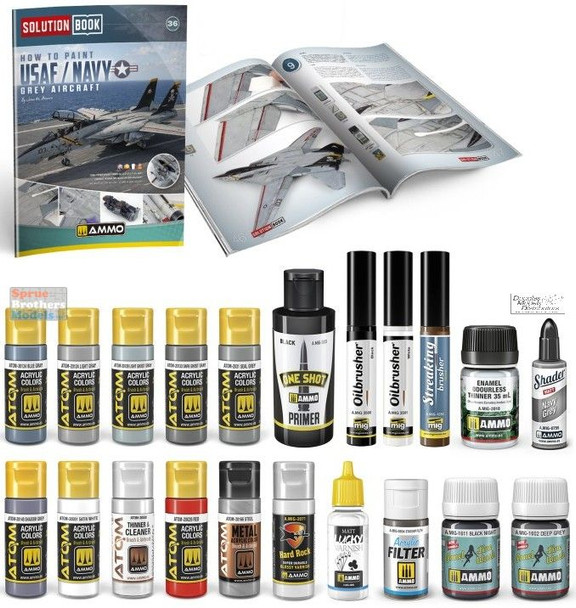AMM7739 AMMO by Mig Solutions Box - USAF / US Navy Grey Aircraft Colors and Weathering System