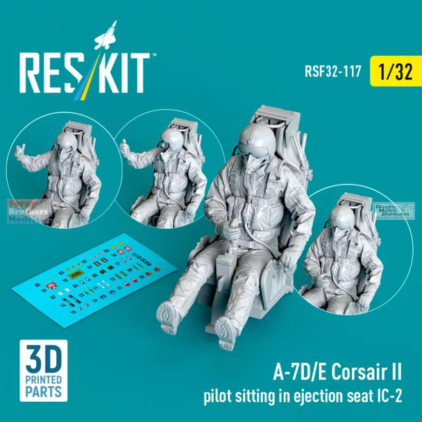 RESRSF320117F 1:32 ResKit A-7D A-7E Corsair II Pilot Sitting in Ejection Seat IC-2