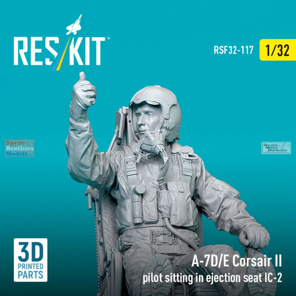 RESRSF320117F 1:32 ResKit A-7D A-7E Corsair II Pilot Sitting in Ejection Seat IC-2