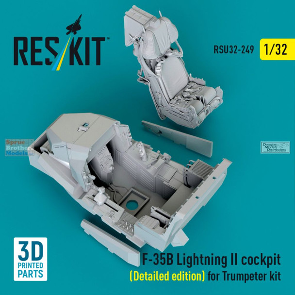 RESRSU320249U 1:32 ResKit F-35B Lightning II Cockpit Set Detailed Edition (TRP kit)
