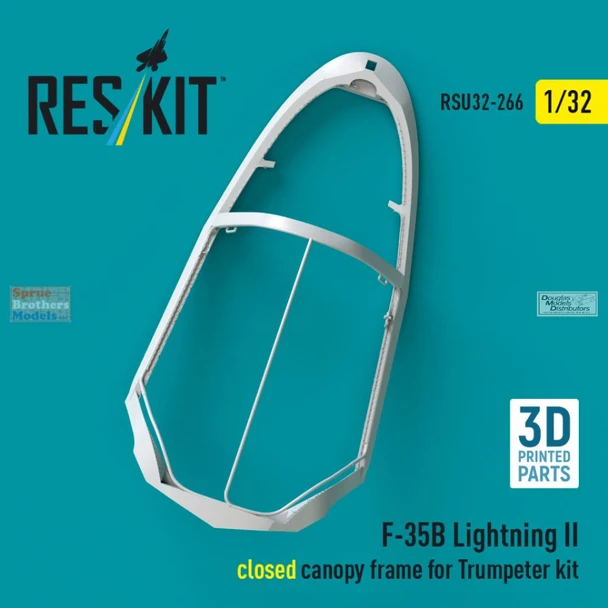 RESRSU320266U 1:32 ResKit F-35B Lightning II Closed Canopy Framing (TRP kit)
