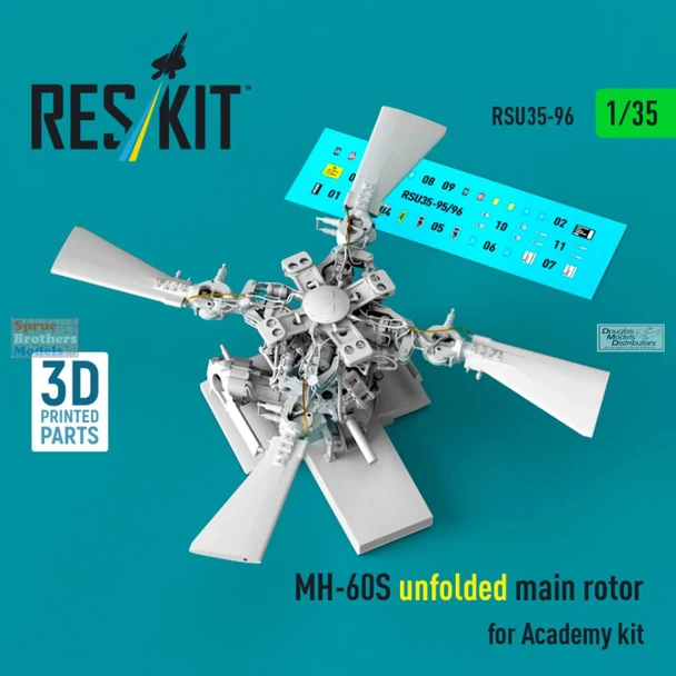 RESRSU350096U 1:35 ResKit MH-60S Seahawk Unfolded Main Rotor (ACA kit)