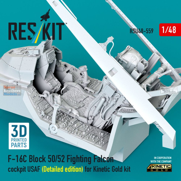 RESRSU480559U 1:48 ResKit USAF F-16C Block 50/52 Falcon Cockpit Set Detailed Edition (KIN kit)