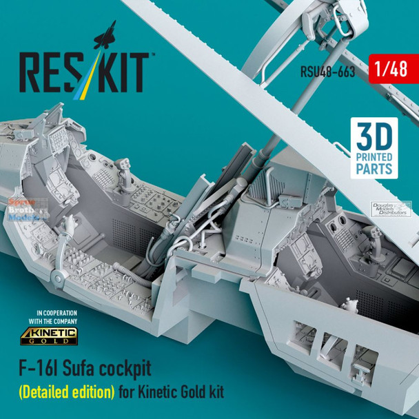RESRSU480663U 1:48 ResKit F-16I Sufa Cockpit Set Detailed Edition (KIN kit)