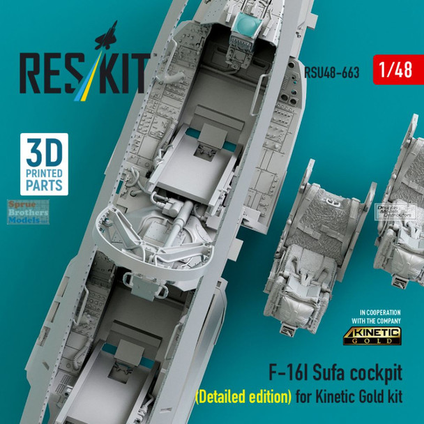 RESRSU480663U 1:48 ResKit F-16I Sufa Cockpit Set Detailed Edition (KIN kit)