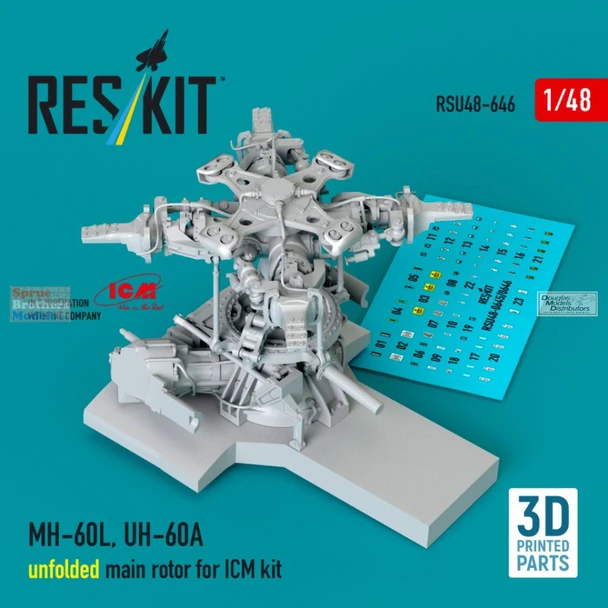 RESRSU480646U 1:48 ResKit UH-60A MH-60L Blackhawk Unfolded Main Rotor (ICM kit)