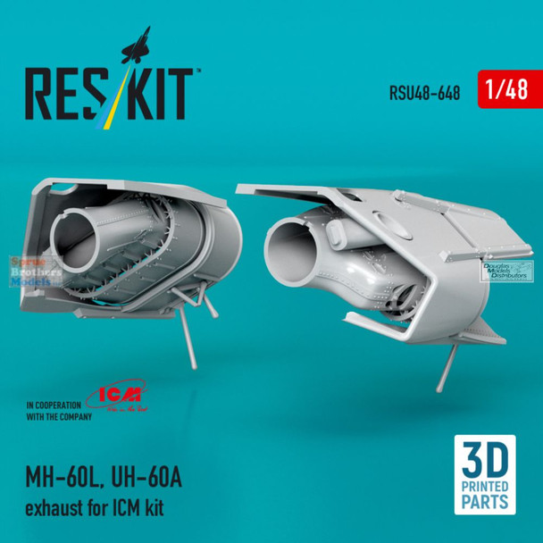 RESRSU480648U 1:48 ResKit UH-60A MH-60L Blackhawk Exhaust Set (ICM kit)