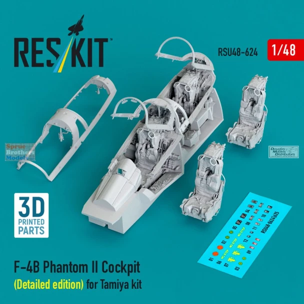 RESRSU480624U 1:48 ResKit F-4B Phantom II Cockpit Set Detailed Edition (TAM kit)