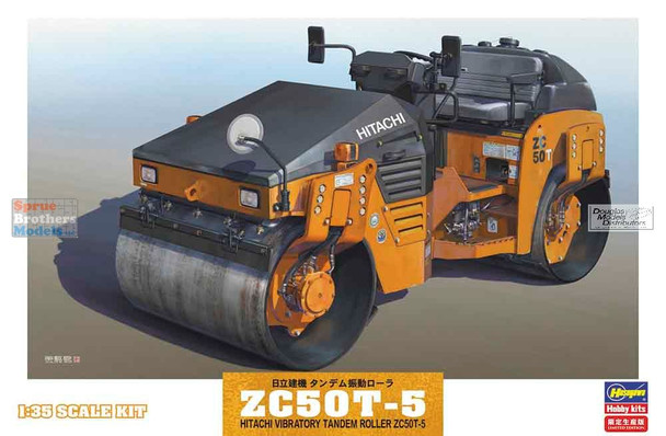 HAS66101 1:35 Hasegawa Hitachi Vibratory Tandem Roller ZC50T-5
