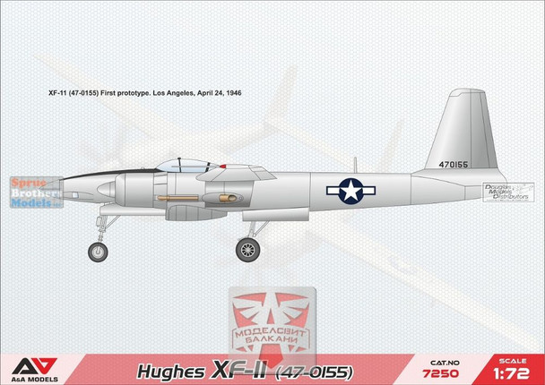 MDVAAM72050 1:72 Modelsvit A&A Models Hughes XF-11 (47-0155)