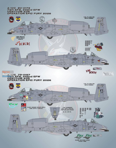 BMA48059 1:48 Bullseye Model Aviation Decals - A-10C Thunderbolt II 'Hormuz Hawgs'