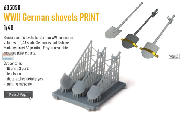 EDU635050 1:48 Eduard Brassin WW2 German Shovels