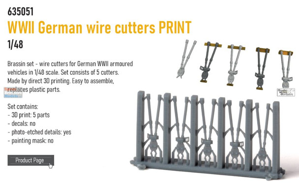 EDU635051 1:48 Eduard Brassin WW2 German Wire Cutters