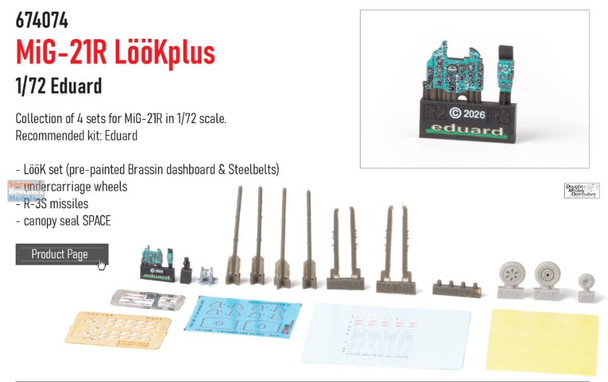 EDU674074 1:72 Eduard LookPlus - MiG-21R Fishbed Detail Set (EDU kit)