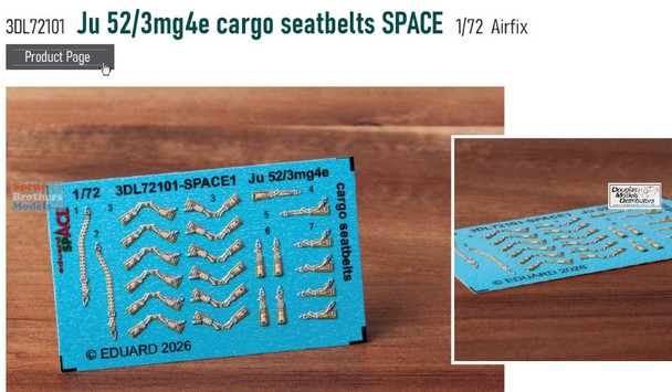 EDU3DL72101 1:72 Eduard SPACE - Ju52/3mg4e Cargo Seatbelts (AFX kit)