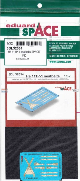 EDU3DL32054 1:32 Eduard SPACE - He111P-1 Seatbelts (REV kit)