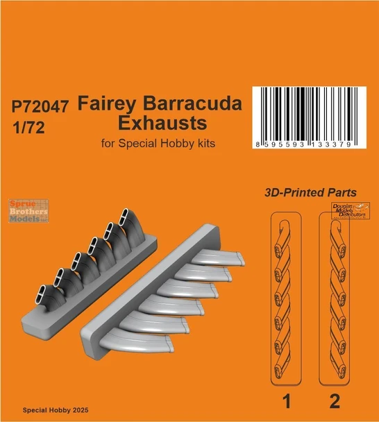 SPHP72047P 1:72 Special Hobby Fairey Barracuda Exhausts (SPH kit)