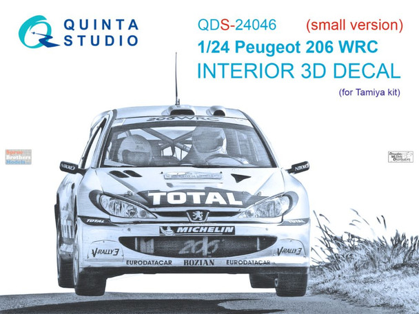 QTSQDS24046 1:24 Quinta Studio 3D Decal  -  Peugeot 206 WRC (TAM kit) Small Version