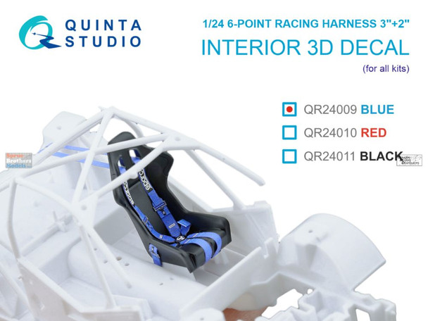 QTSQR24009 1:24 Quinta Studio 3D Decal - Sparco 6-Point Racing Harness 3"+2"(Blue)