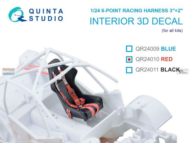 QTSQR24010 1:24 Quinta Studio 3D Decal - Sparco 6-Point Racing Harness 3"+2"(Red)