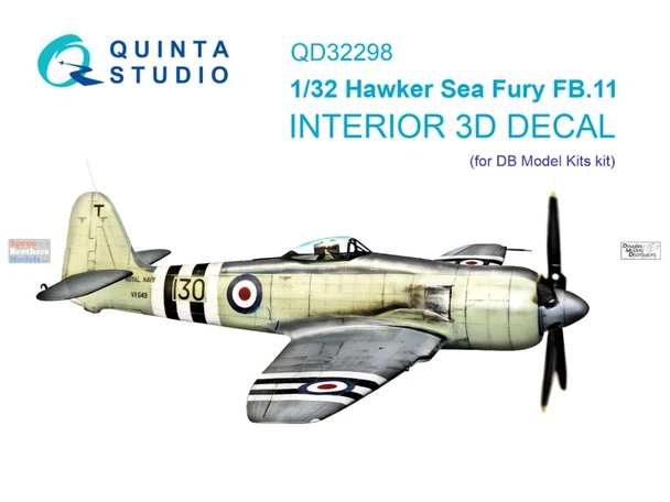 QTSQD32298 1:32 Quinta Studio 3D Decal - Hawker Sea Fury FB.11 (DBM kit)