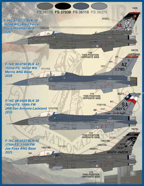 FUR48103 1:48 Furball Aero Design F-16C F-16D Block 30/32/40/42/52 Falcon 'Air National Guard  Vipers'
