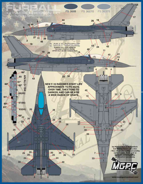 FUR48103 1:48 Furball Aero Design F-16C F-16D Block 30/32/40/42/52 Falcon 'Air National Guard  Vipers'