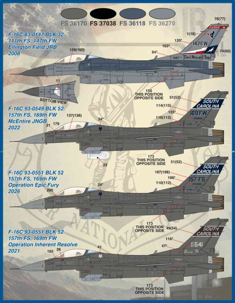 FUR48103 1:48 Furball Aero Design F-16C F-16D Block 30/32/40/42/52 Falcon 'Air National Guard  Vipers'