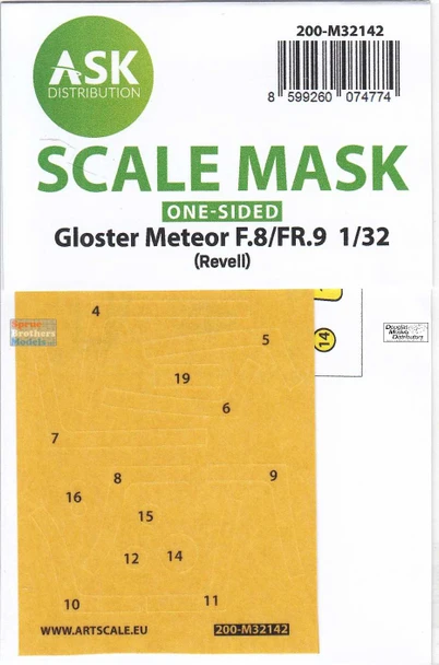 ASKM32142 1:32 ASK/Art Scale Mask - Meteor F.8 / FR.9 (REV kit)