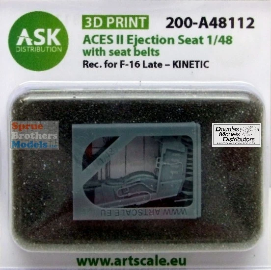 ASKA48112 1:48 ASK/Art Scale Aces II Ejection Seat Set with Seatbelts for Late F-16 Falcon (KIN kit)