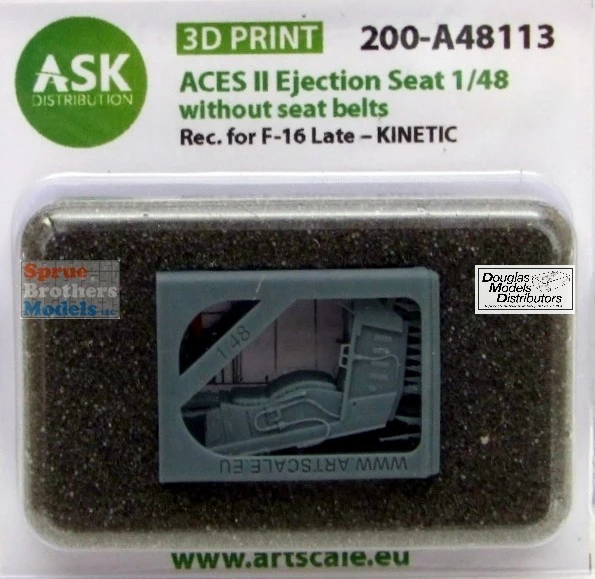 ASKA48113 1:48 ASK/Art Scale Aces II Ejection Seat Set without Seatbelts for Late F-16 Falcon (KIN kit)