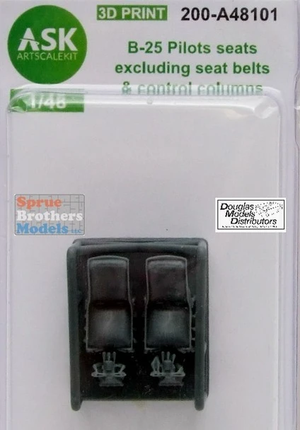 ASKA48101 1:48 ASK/Art Scale B-25 Mitchell Pilot Seats without Seatbelts & Control Columns (HKM kit)