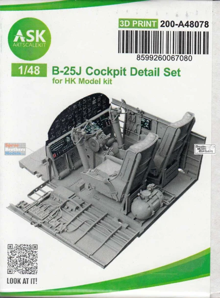 ASKA48078 1:48 ASK/Art Scale B-25J Mitchell Cockpit Detail Set (HKM kit)