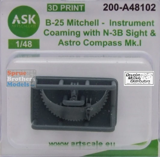ASKA48102 1:48 ASK/Art Scale B-25 Mitchell Instrument Coaming with N-3B Sight & Astro Compass Mk.I (HKM kit)